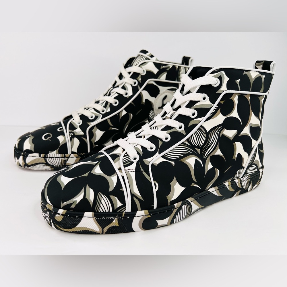 CHRISTIAN LOUBOUTIN Louis Orlato Flat Petunia High Top Sneakers EU 44 - US 11 - Picture 2 of 12
